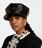 Valentino VLogo leather newsboy cap