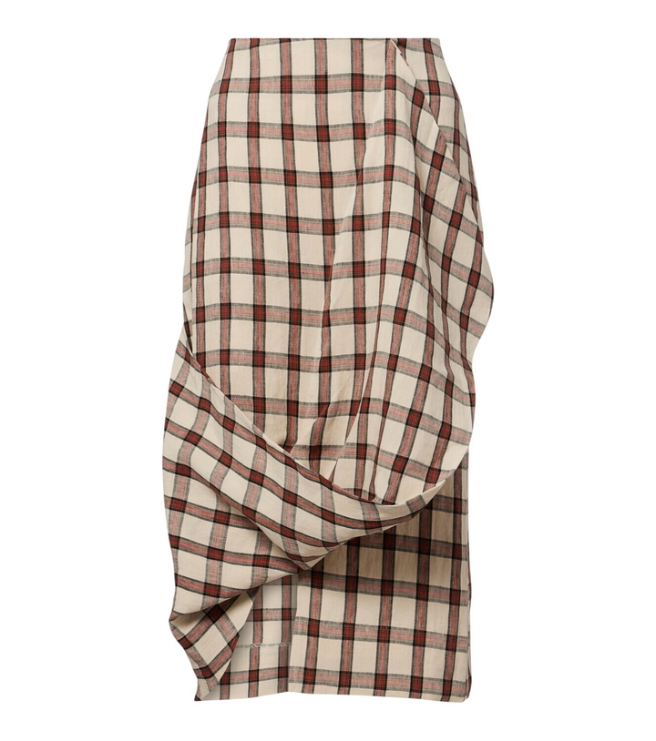 Photo: Róhe Checked linen midi skirt
