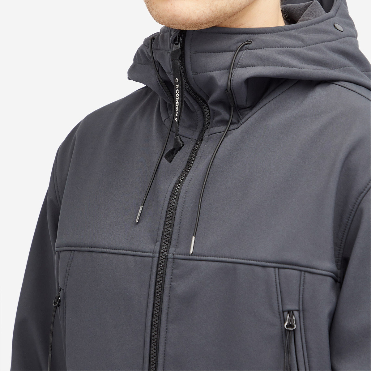 C.P. Company Men's C.P. Shell-R Goggle Jacket in Black Sand C.P.