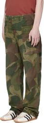 RRL Green Camo Poplin Field Cargo Pants