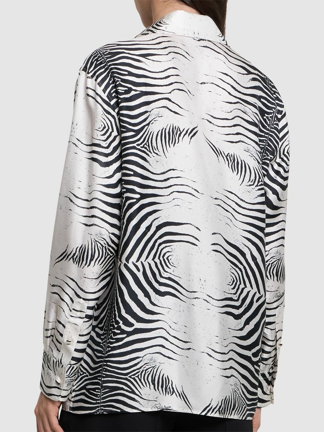 ROBERTO CAVALLI Zebra Printed Silk Twill Shirt Roberto Cavalli