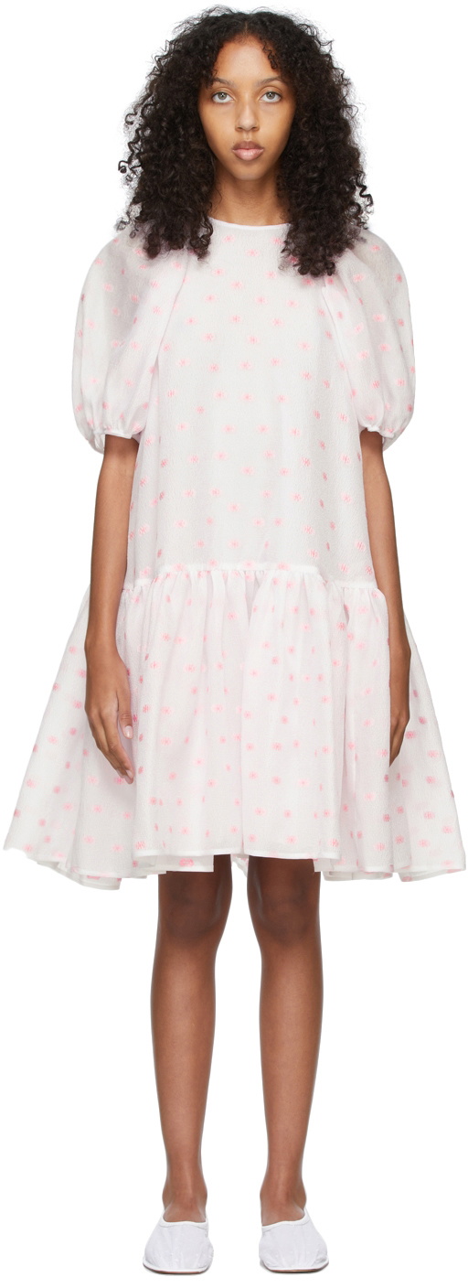 Cecilie Bahnsen White u0026 Pink Daisy Alexa Dress