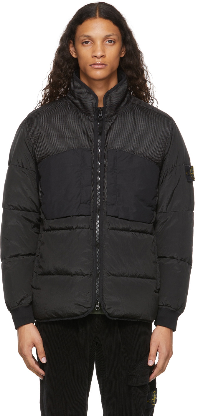 Stone Island Black Modified Panama 6/3 Down Jacket Stone Island