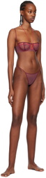 Nensi Dojaka Burgundy Sheer Briefs