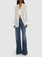 INTERIOR The Gertrude Cotton Blend Lace Shirt