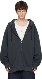 Maison Margiela Gray Embroidered Logo Hoodie