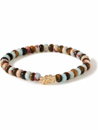 Luis Morais - Double Knot Gold, Snakeskin Jasper and Tiger's Eye Beaded Bracelet