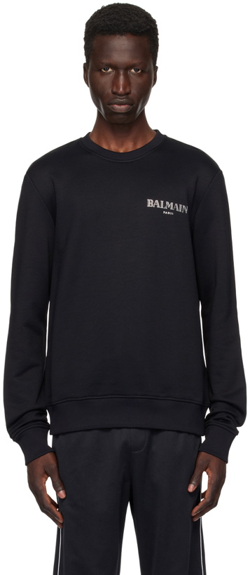 Photo: Balmain Black Vintage 'Balmain' Sweatshirt