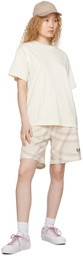 Dime Beige Check Shorts