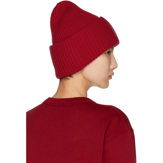 Acne Studios Red Pansy N Face Beanie Acne Studios