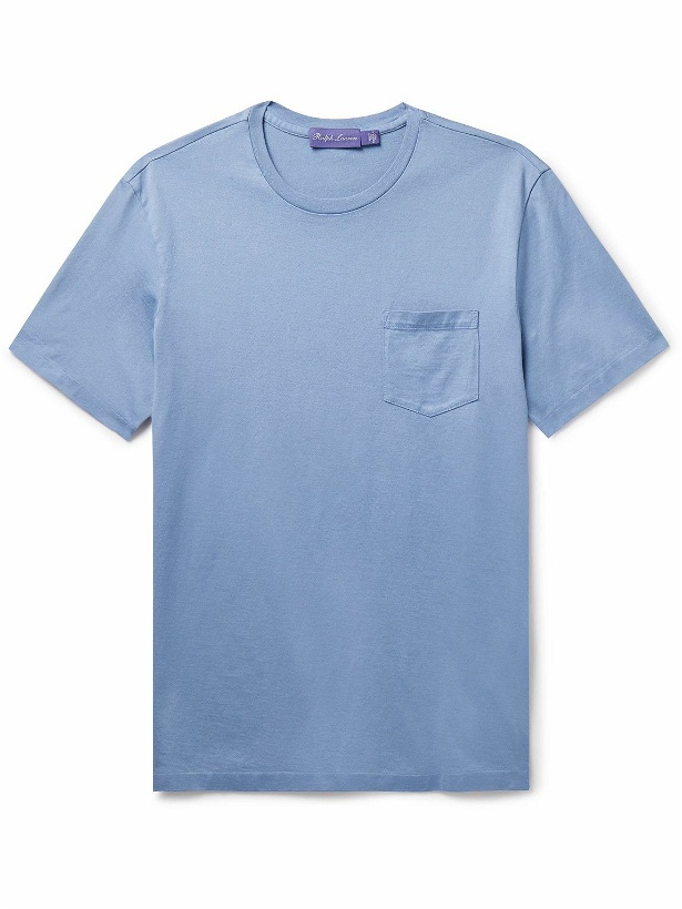 Photo: Ralph Lauren Purple label - Garment-Dyed Cotton-Jersey T-Shirt - Blue