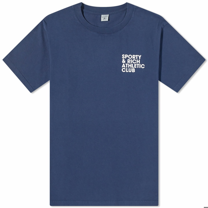 Photo: Sporty & Rich Exercise Often T-Shirt in Navy/White