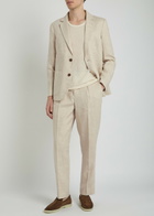 Wax London Aubyn Tapered-leg Linen Trousers Beige