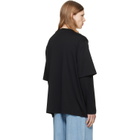 Simone Rocha Black Ruffle Slash Layered Long Sleeve T-shirt