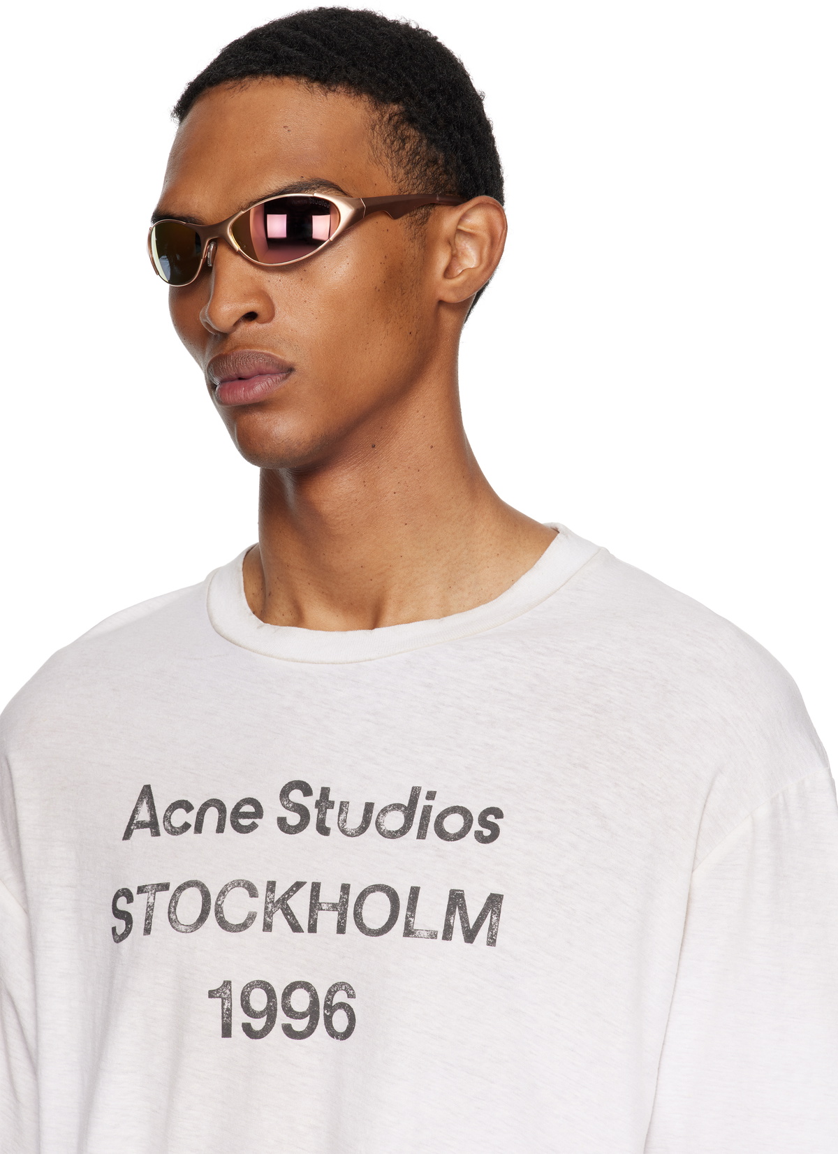 Acne Studios Rose Gold Metal Frame Charm Sunglasses Acne Studios