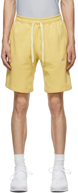 Photo: Nike Yellow Sportswear Club Classic Shorts