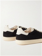 OFFICINE CREATIVE - Kombo Leather-Trimmed Suede Sneakers - Black