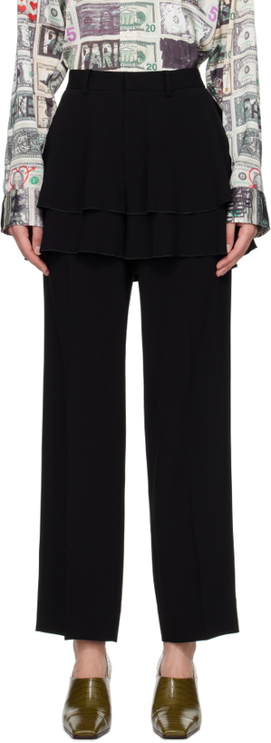 Photo: UNDERCOVER Black Ruffle Skirt Trousers