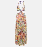 Missoni Mare Zig-zag knit cutout maxi dress