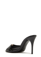 Saint Laurent Babylone 90 Pleated Leather Mules Black