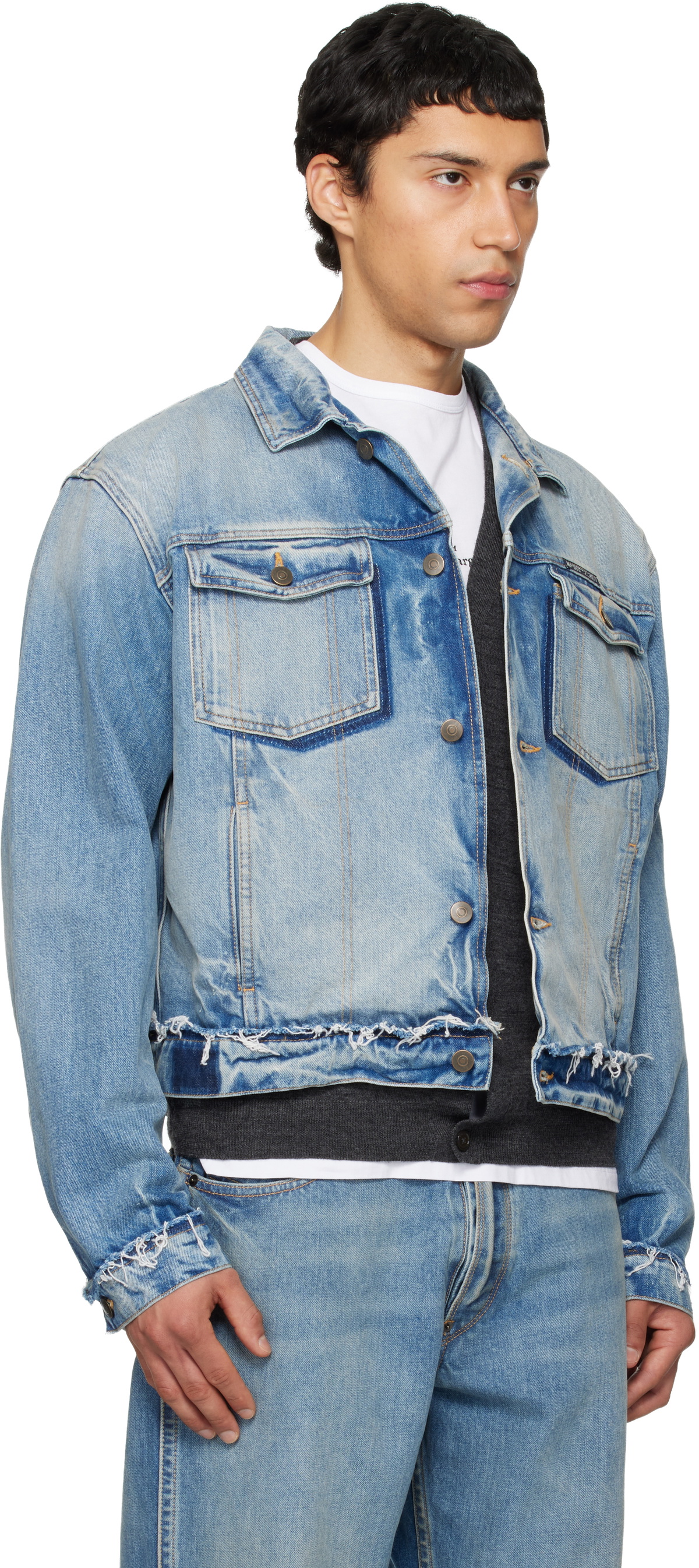 Maison Margiela Blue Caban Denim Jacket
