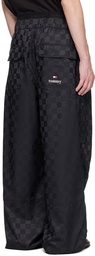 Tommy Jeans Black Checkerboard Parachute Track Pants