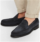Tod's - Suede Penny Loafers - Navy