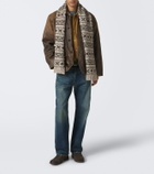 RRL Corduroy-trimmed leather jacket