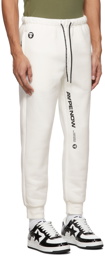 AAPE by A Bathing Ape White Printed Lounge Pants