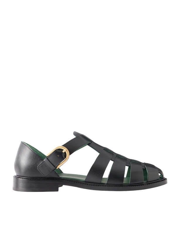 Photo: VINNY's - Leather Fisherman Sandals - Black