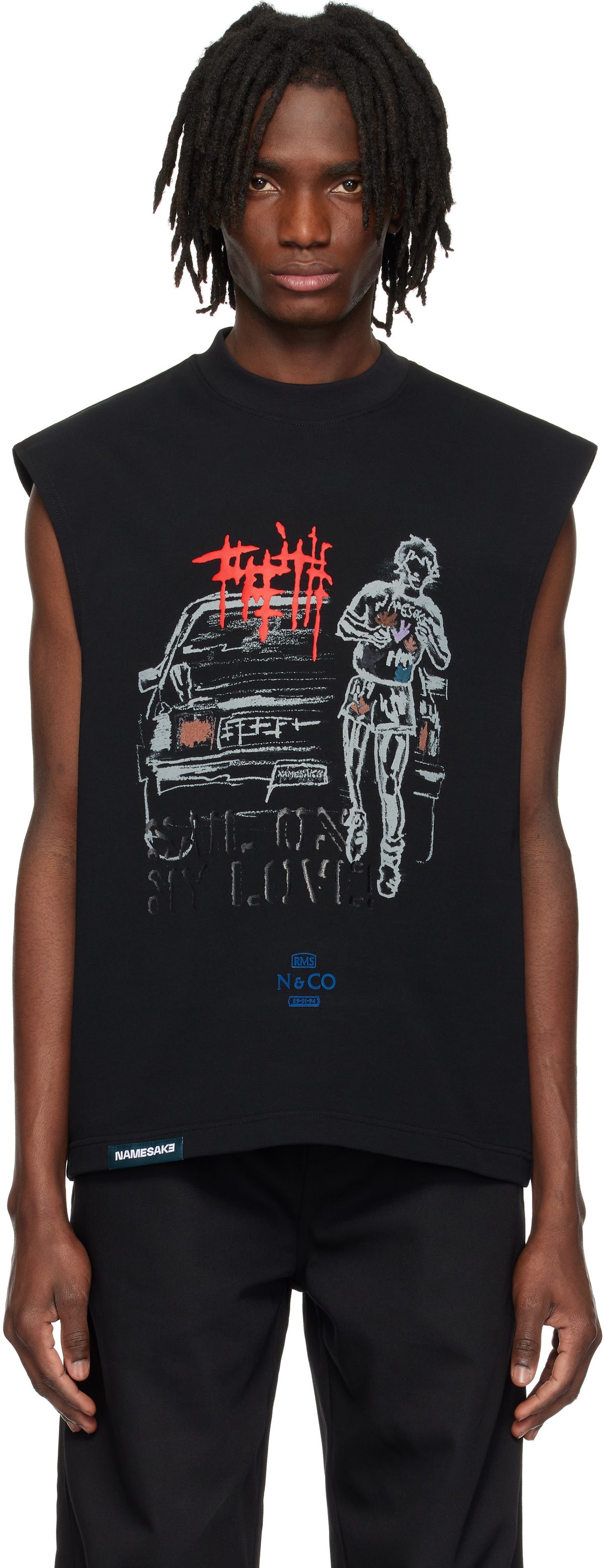 NAMESAKE Black Evans Terry Fox Tank Top NAMESAKE