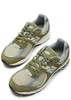 New Balance 2002R Panelled Suede and Mesh-knit Sneakers Olive