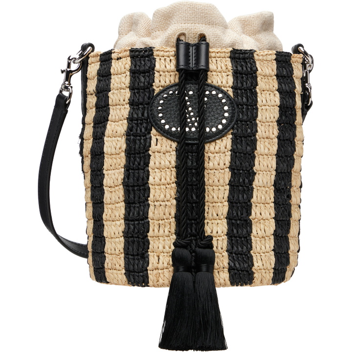 Photo: Valentino Garavani Beige & Black VLogo Signature Small Bucket Bag