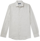 Frescobol Carioca - Cutaway Collar TENCEL and Linen-Blend Shirt - Gray