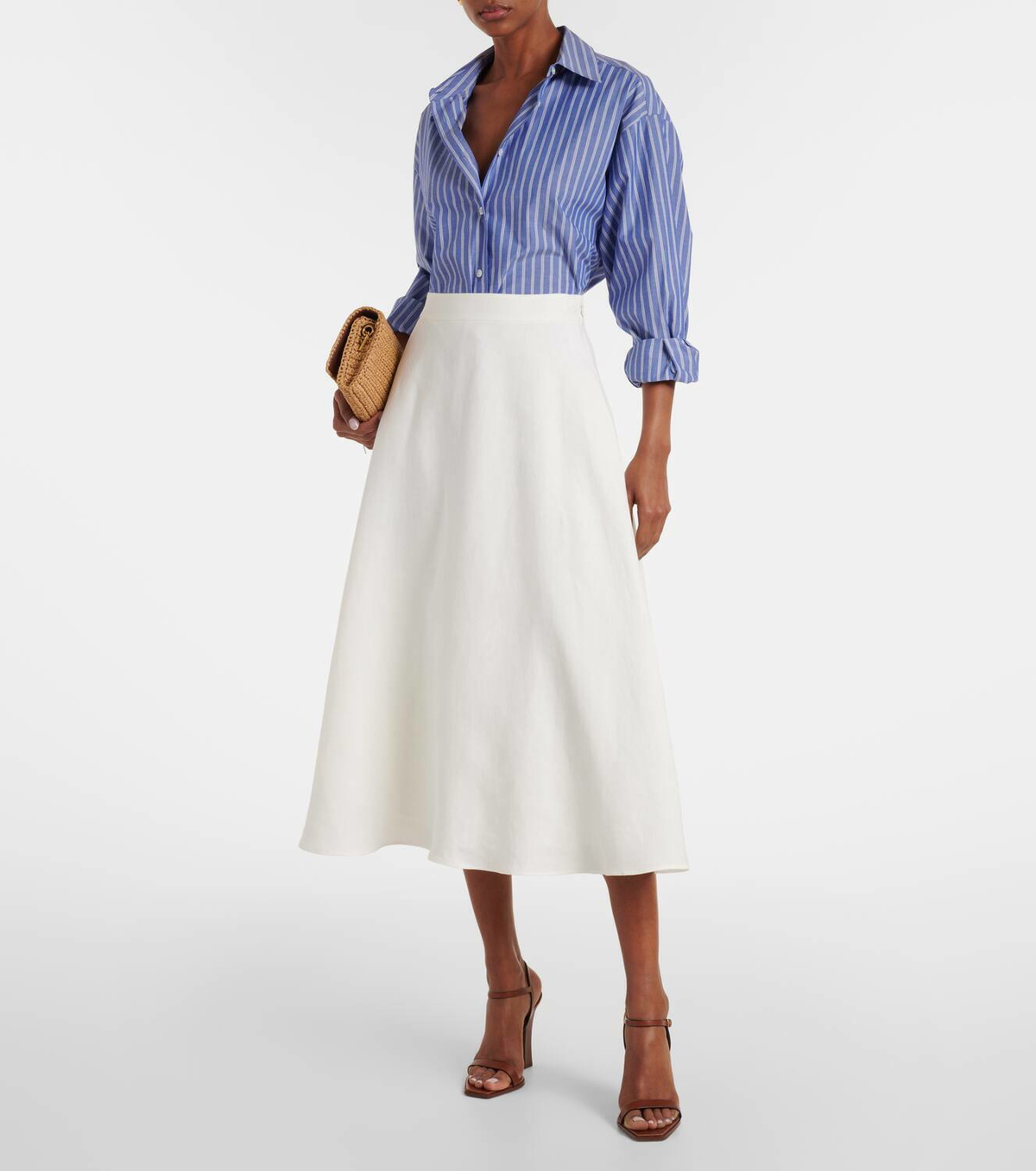 Ralph Lauren Collection Erica linen midi skirt
