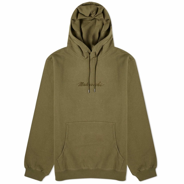 Photo: Maharishi Men's Embroided Popover Hoodie in Olive