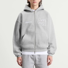 ANNIE HOOD Men's College Zip Hoodie in Grey/Grey