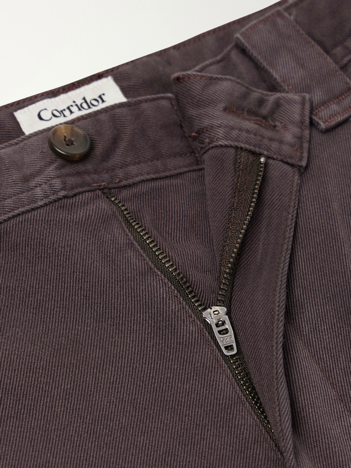 Corridor - Wide-Leg Cotton-Twill Trousers - Brown