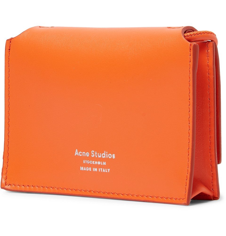 LEATHER CARDHOLDER - ORANGE - COS