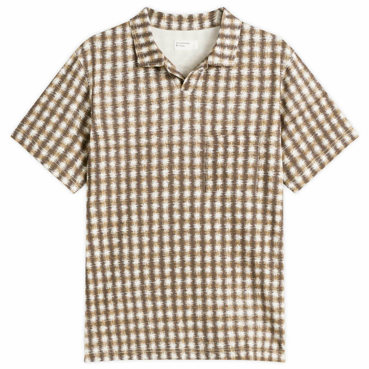 Universal Works Men's Sound Wave Vacation Polo in Brown