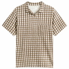 Universal Works Men's Sound Wave Vacation Polo in Brown