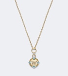 FoundRae Reverie 18kt gold pendant necklace with diamonds and topaz