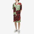 Valentino Men's Flower Print Short in Menta/Rosso/Rubin