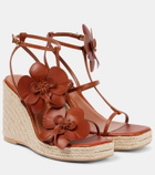 Zimmermann Orchid 110 leather wedge sandals