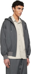 FUMITO GANRYU Gray 2Way Wool Hoodie