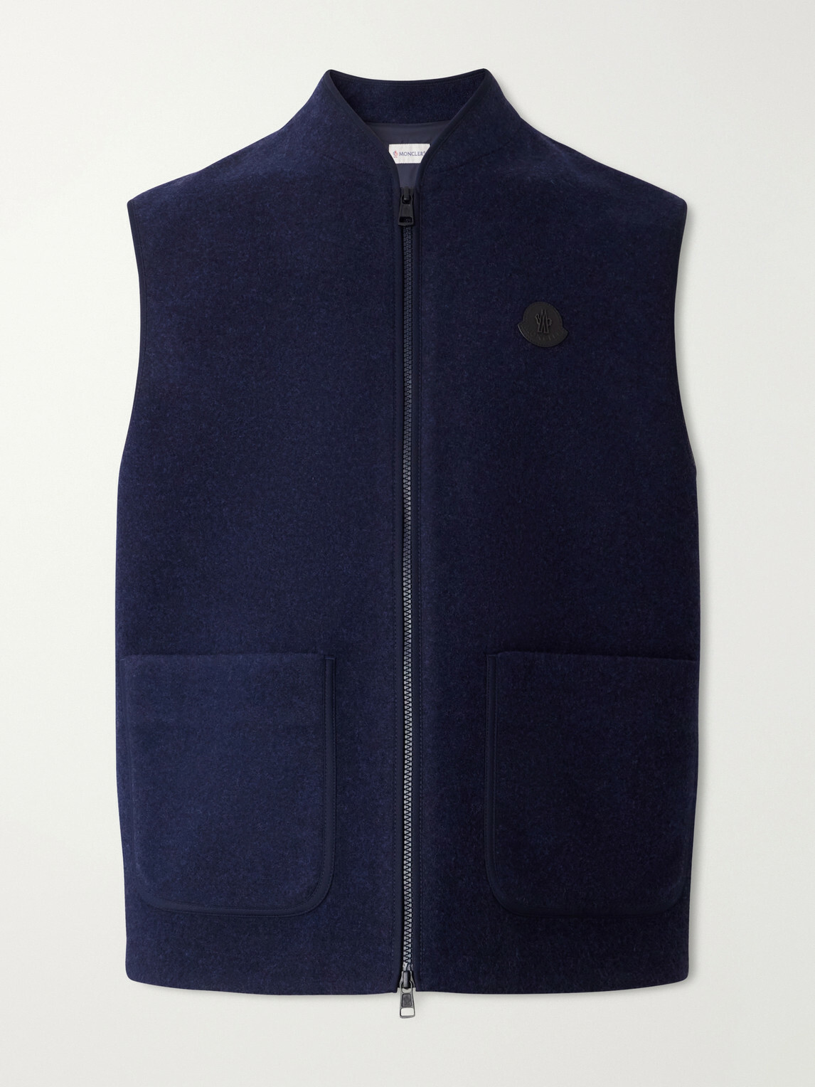 Moncler - Logo-Appliquéd Wool-Fleece Gilet - Blue