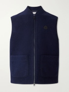 Moncler - Logo-Appliquéd Wool-Fleece Gilet - Blue