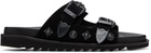 Toga Virilis Black Buckle Suede Sandals
