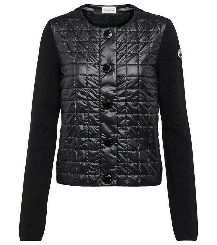 Photo: Moncler Down-paneled wool cardigan