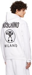 Moschino White Double Question Mark Hoodie